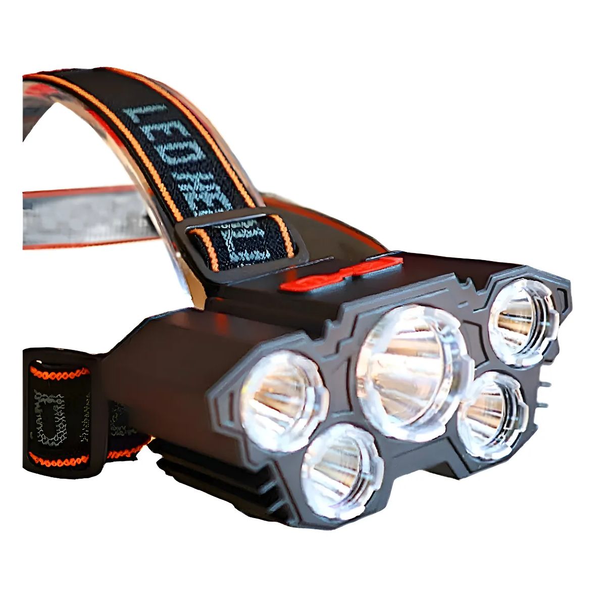 GENERICO - Linterna Frontal 5 Led Impermeable Recargable Por Usb Luz De Blanco Frío Negro