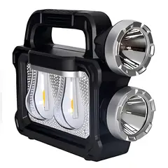 GENERICO - Linterna Led Recargable Solar Usb Cazador Potente 7718 Negro Blanco