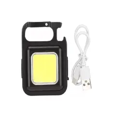 GENERICO - Linterna Llavero Led Cob 800 Lumens Gancho Iman Recargable Blanco Negro