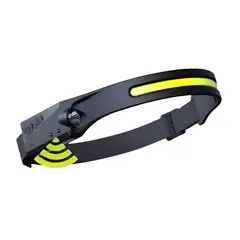 GENERICO - Linterna Led Frontal Cintillo X2 Recargable Auto Encendido Negro Blanco