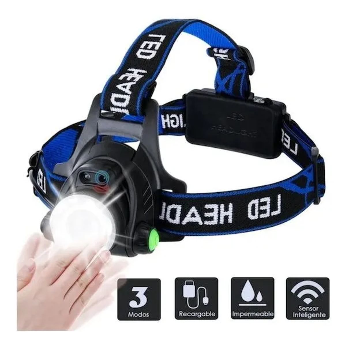 GENERICO - Linterna Led Cintillo 5000 Lumenes T6 Impermeable Minero
