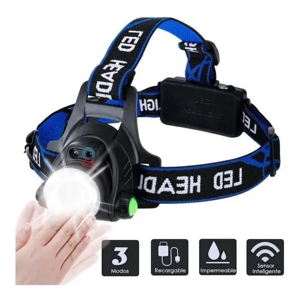 GENERICO - Linterna Led Cintillo 5000 Lumenes T6 Impermeable Minero