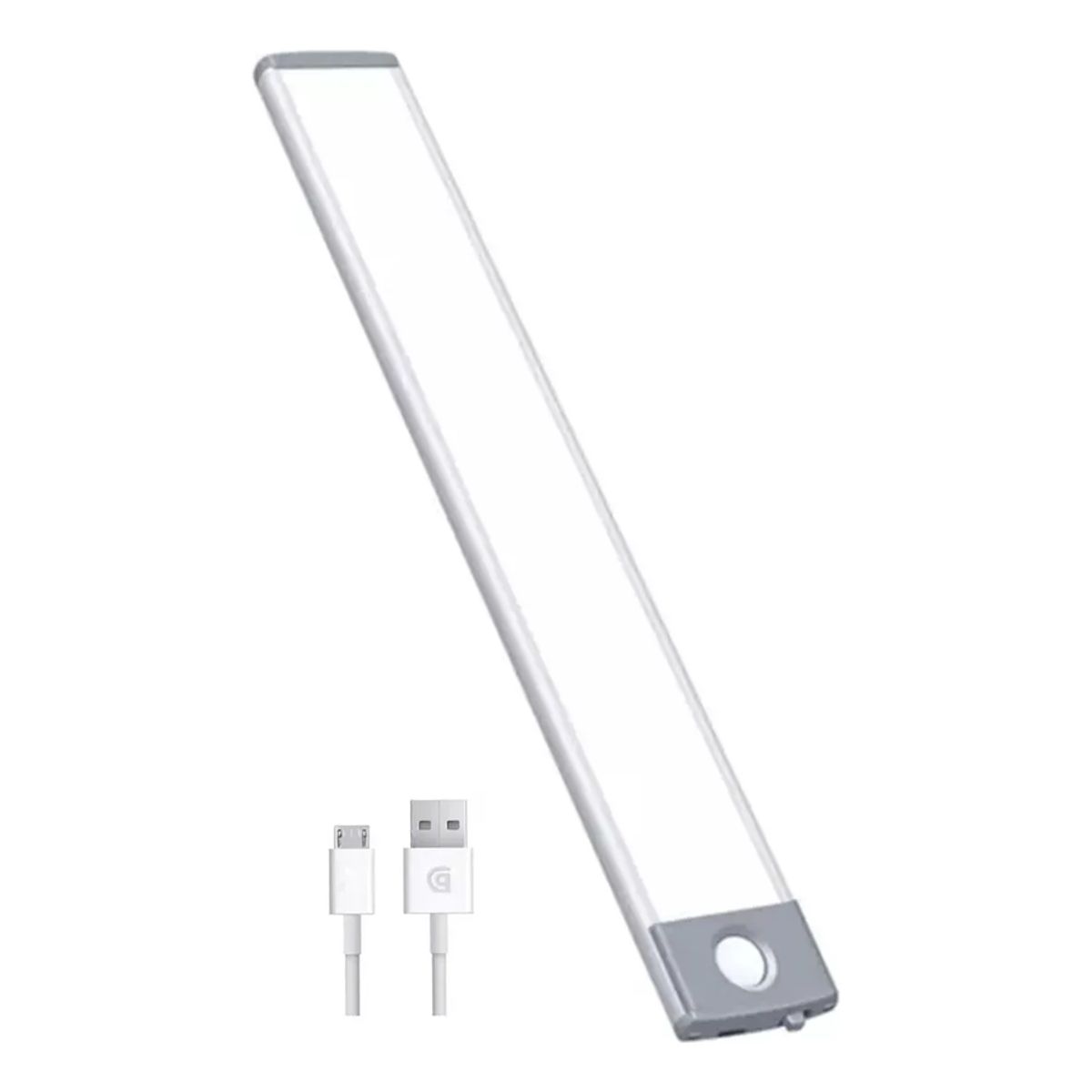 GENERICO - Barra De Luz Linterna Led 30cm + Sensor + Negro - Recargable Blanco Frio Blanco