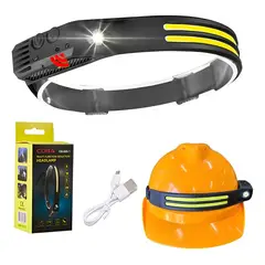 GENERICO - Linterna 2 En 1 Frontal Para Casco De Minero Con Sensor Usb Blanco