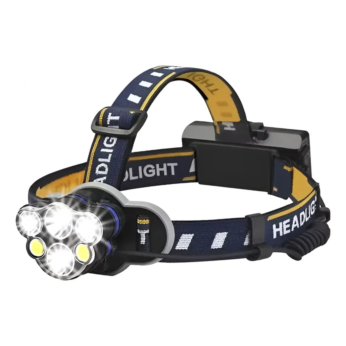 GENERICO - Linterna Frontal Cintillo Recargable 6 Led Linterna 8 Modos Blanco Negro