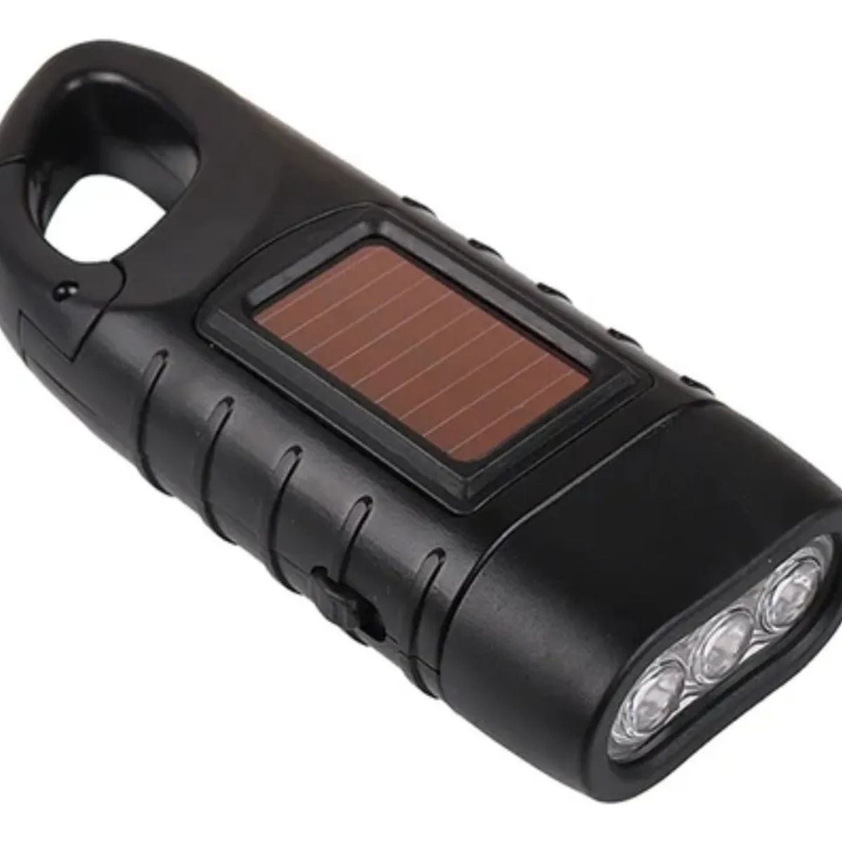 GENERICO - Linterna Recargable Con Dinamo Y Panel Solar Para Camping