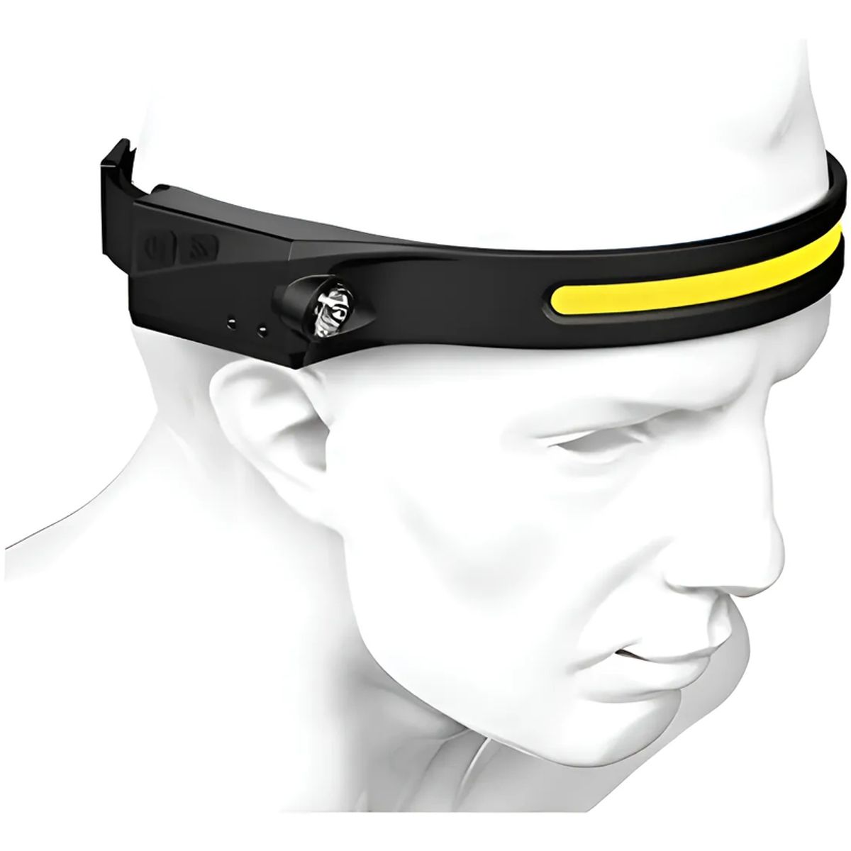 GENERICO - Linterna Cintillo Con Sensor Para Uso Frontal Cabeza 1 Tira Blanco Negro