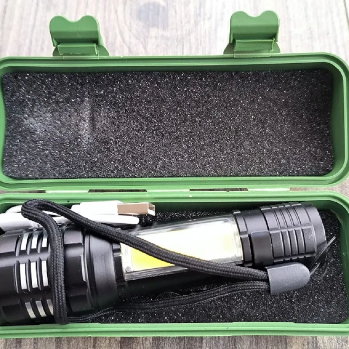 GENERICO - Linterna De Bolsillo Linterna Tactica Recargable Emergencia Blanco Negro