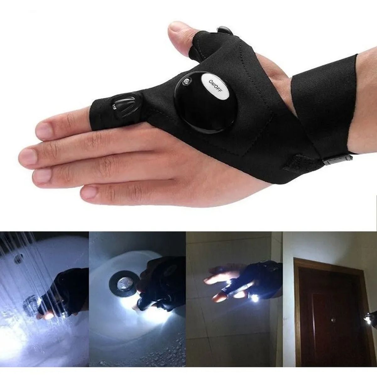 GENERICO - Guante Con Linterna Led Para Bici Caza Pesca Trabajos