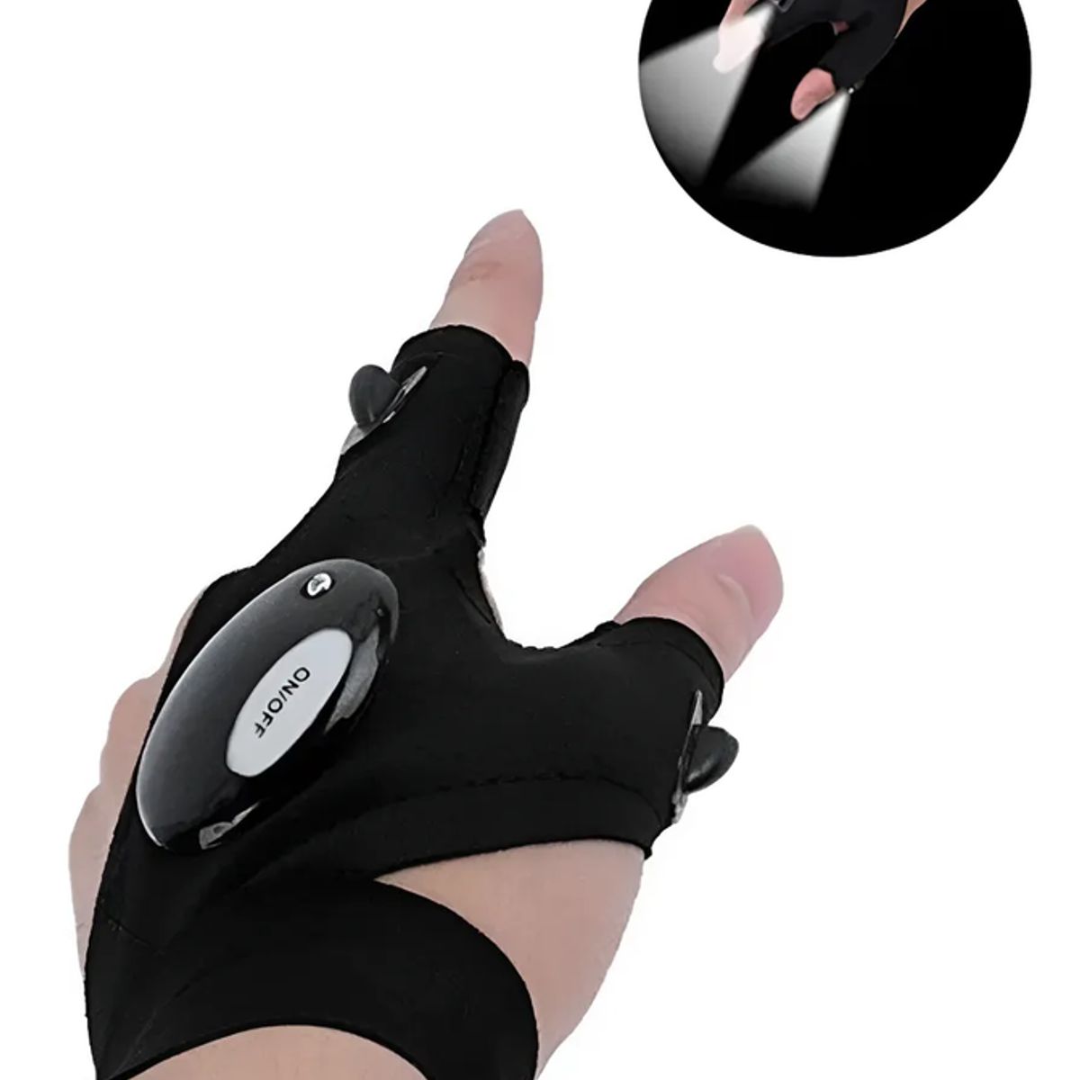 GENERICO - Guantes De Pesca Luminosos Con Linterna Led Ajustable 1 Pcs