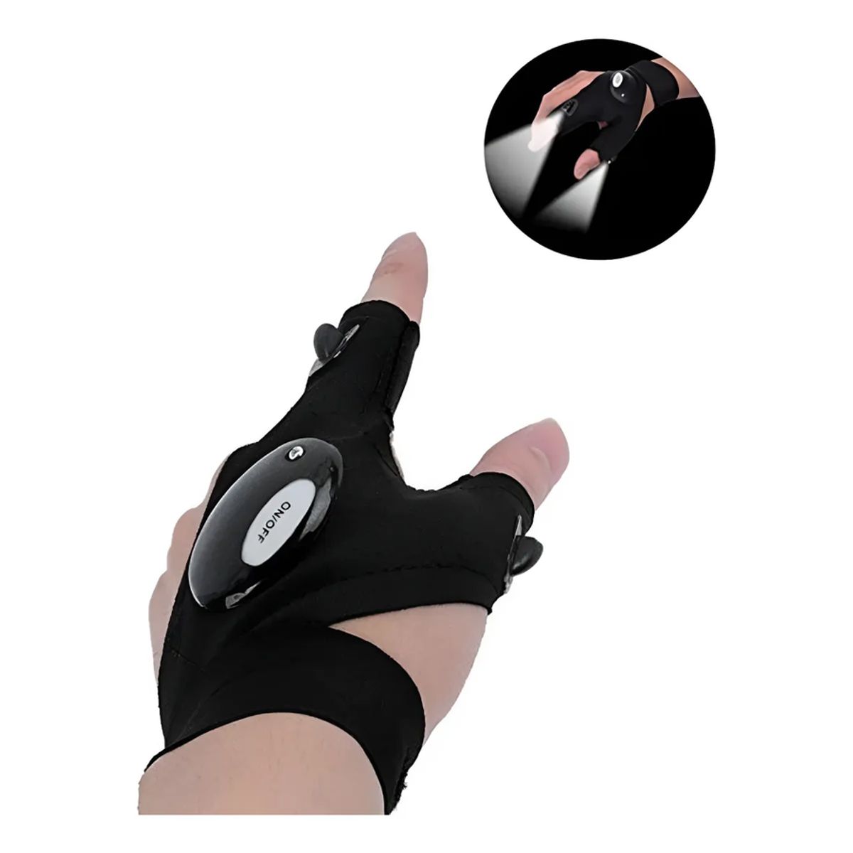 GENERICO - Guantes De Pesca Luminosos Con Linterna Led Ajustable 1 Pcs