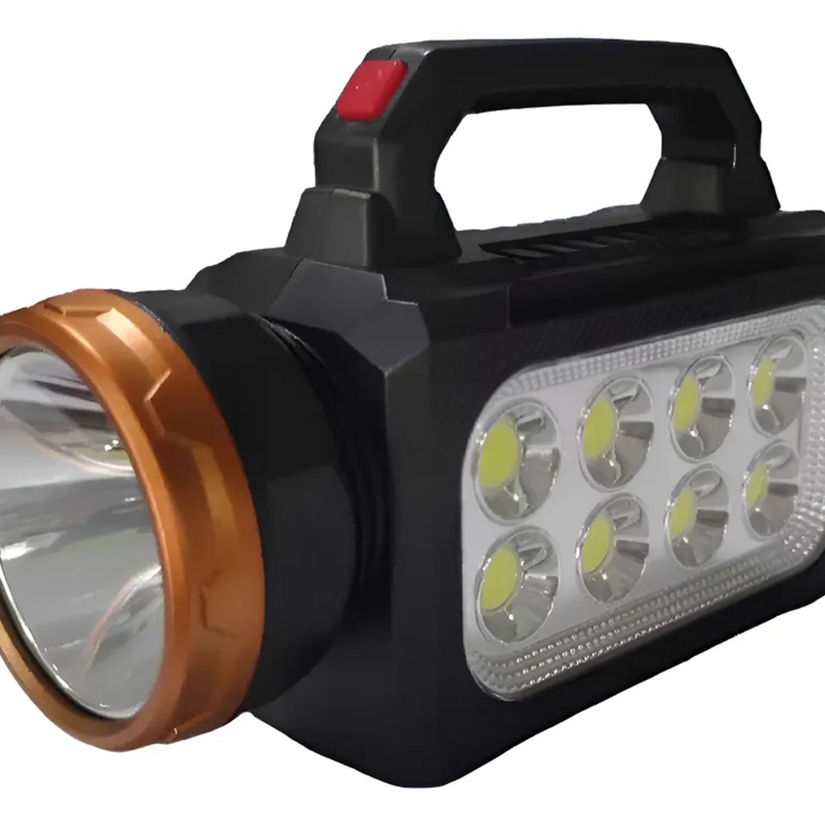 GENERICO - Linterna Camping De Mano Recargable Solar Alta Potencia Blanco Negro