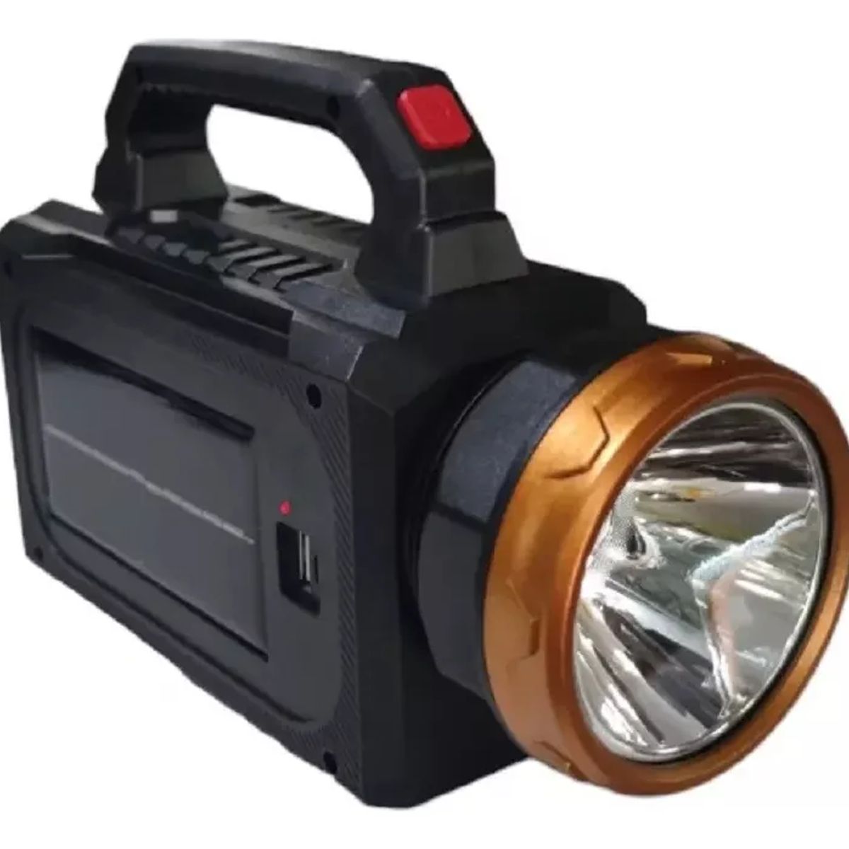 GENERICO - Linterna Camping De Mano Recargable Solar Alta Potencia Blanco Negro