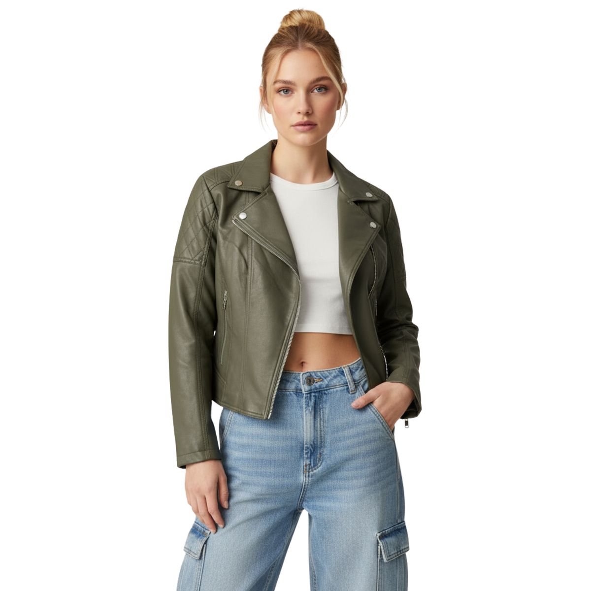 D'JOE - Chaqueta Ecocuero Aviadora Mujer Atenea