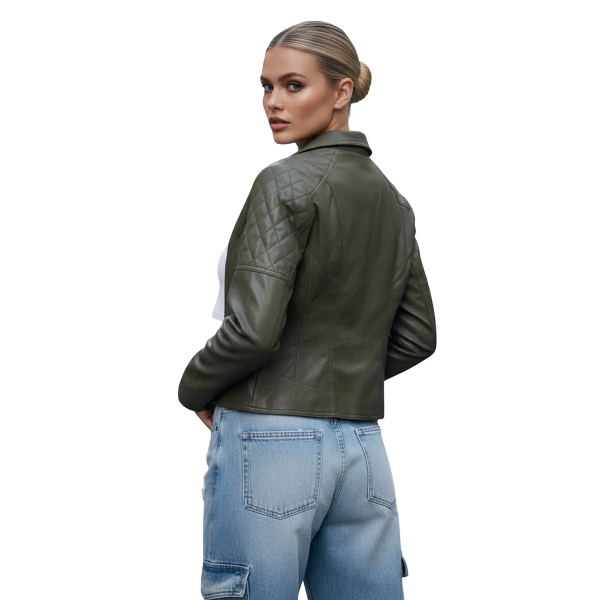 D'JOE - Chaqueta Ecocuero Aviadora Mujer Atenea