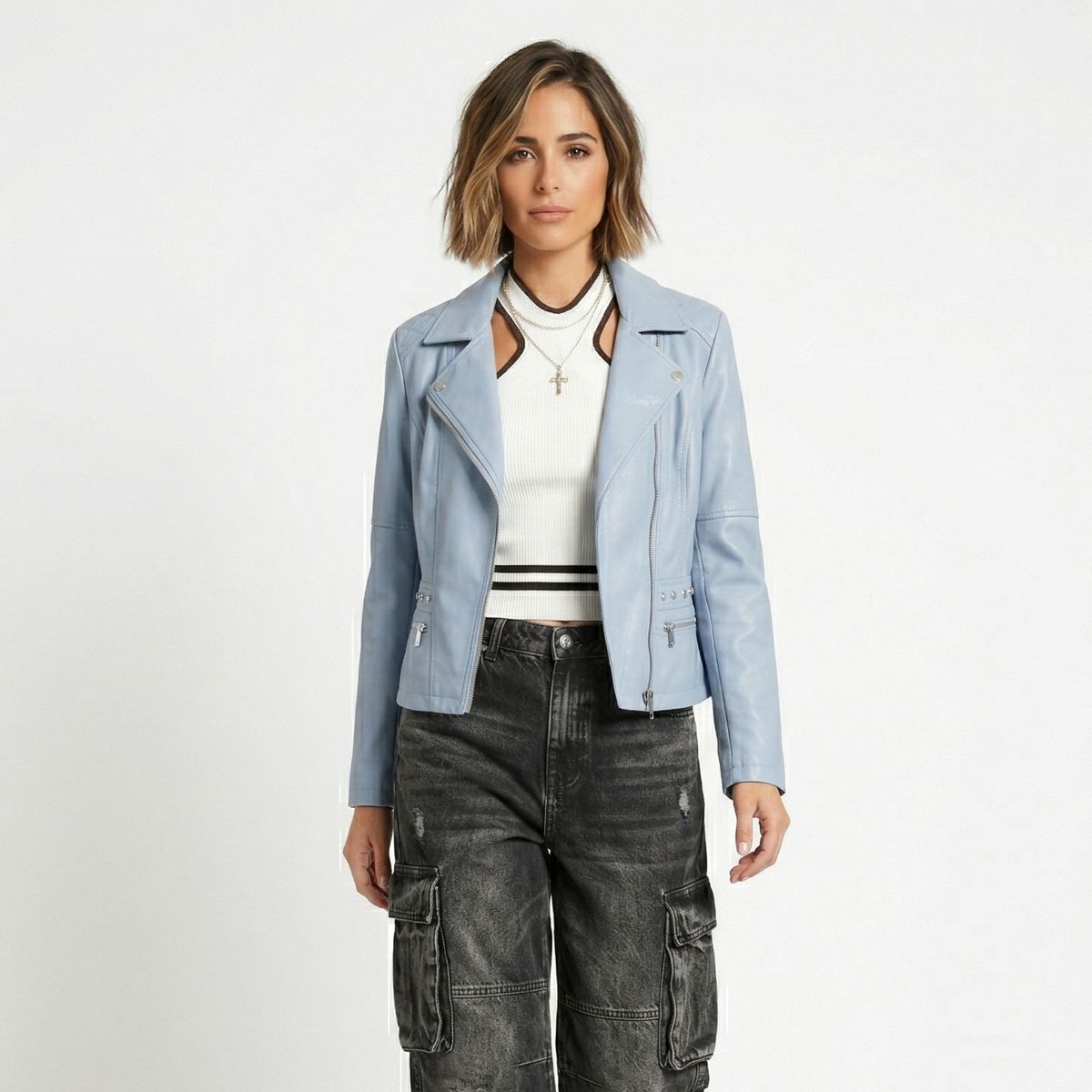 D'JOE - Chaqueta Ecocuero Aviadora Mujer Atenea