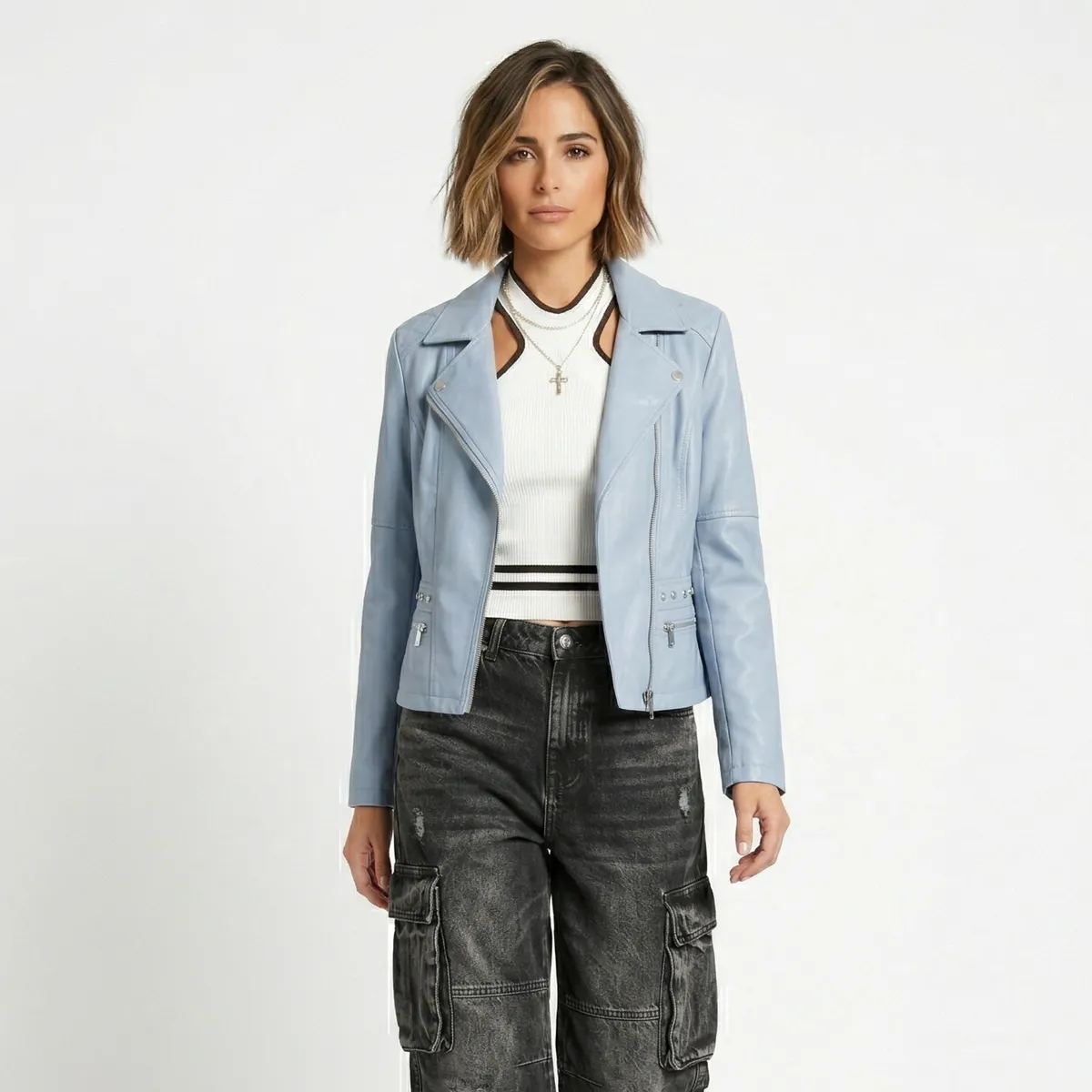 D'JOE - Chaqueta Ecocuero Aviadora Mujer Atenea