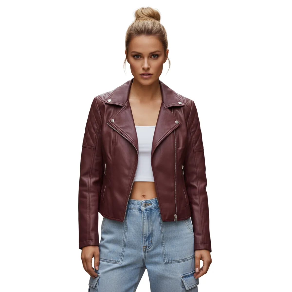 D'JOE - Chaqueta Ecocuero Aviadora Mujer Atenea