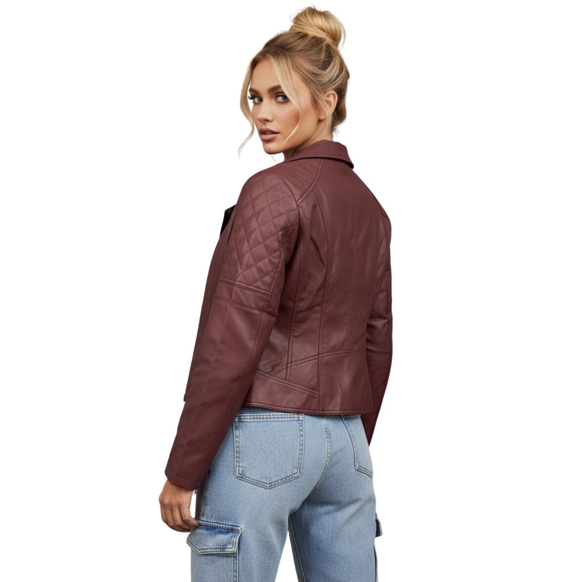 D'JOE - Chaqueta Ecocuero Aviadora Mujer Atenea