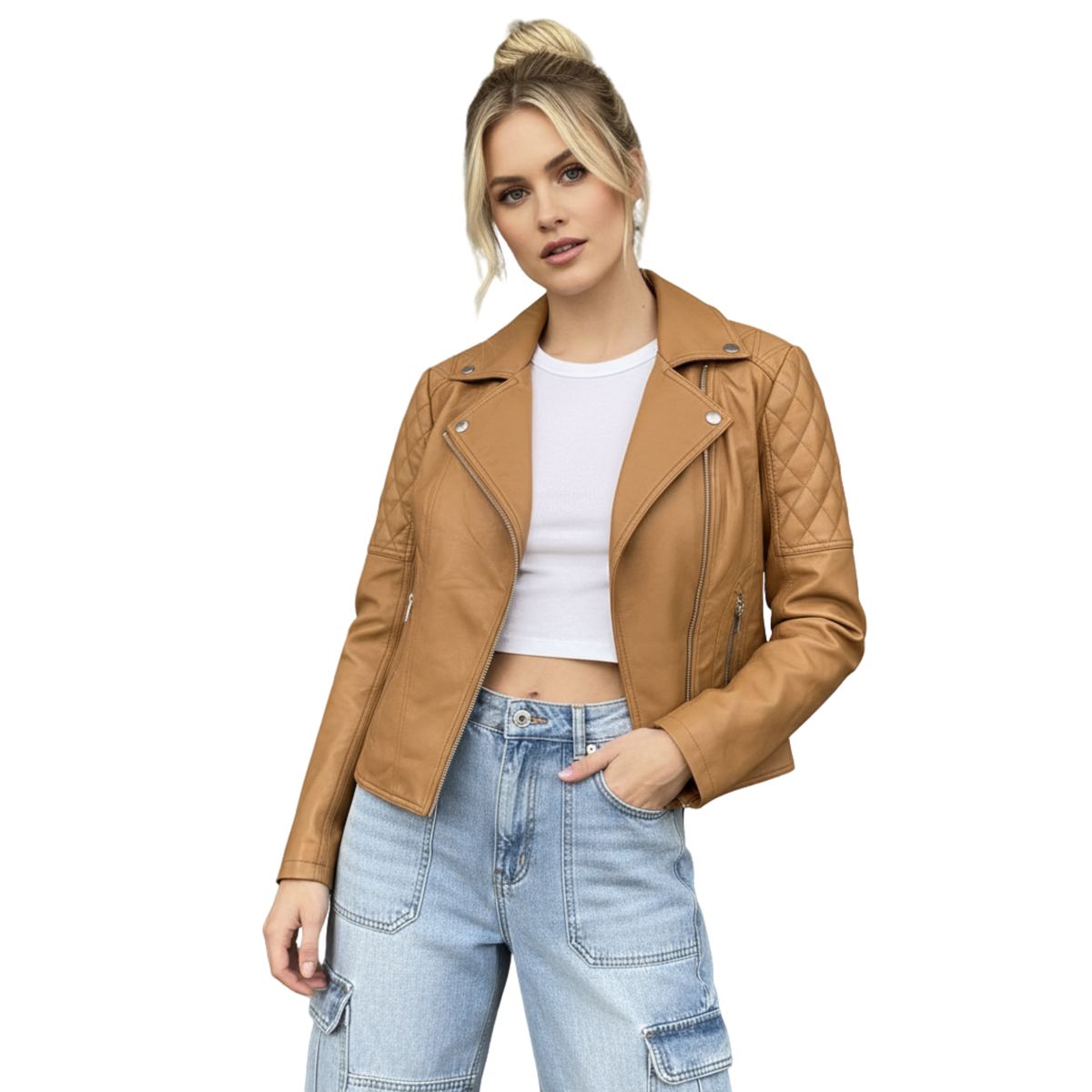 D'JOE - Chaqueta Ecocuero Aviadora Mujer Atenea