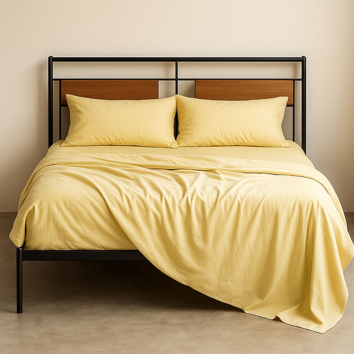 ARMONIA - Sábana 2 Plazas 800 Hilos Liso Amarillo v4 7EF