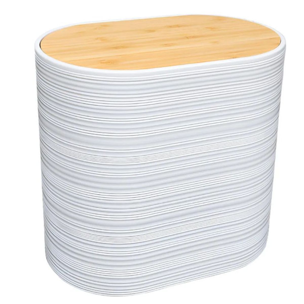 GENERICO - Cesto de Basura Papelera Oval Blanco 24x25.5 cm