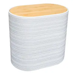 GENERICO - Cesto de Basura Papelera Oval Blanco 24x25.5 cm