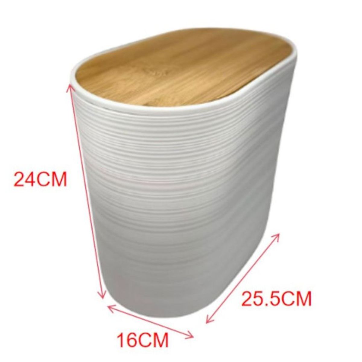 GENERICO - Cesto de Basura Papelera Oval Blanco 24x25.5 cm