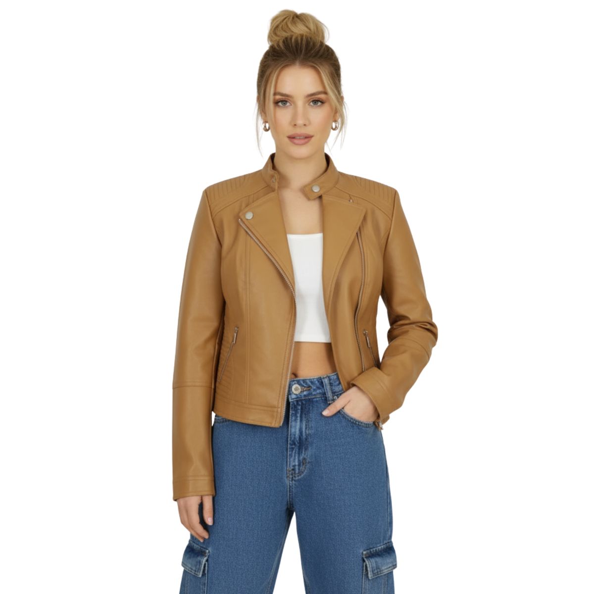 D'JOE - Chaqueta Ecocuero Biker Mujer Olimpus