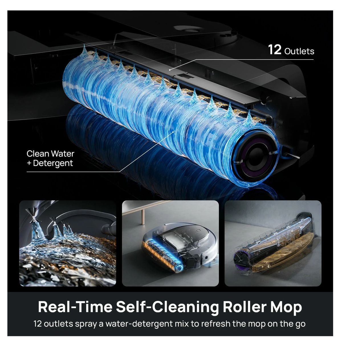 3I - 3i S10 Ultra Robot Aspirador y trapeador con sistema WaterRecycl, succión de 13000 Pa