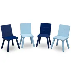 DELTA CHILDREN - Juego de mesa y 4 sillas infantil azul y gris