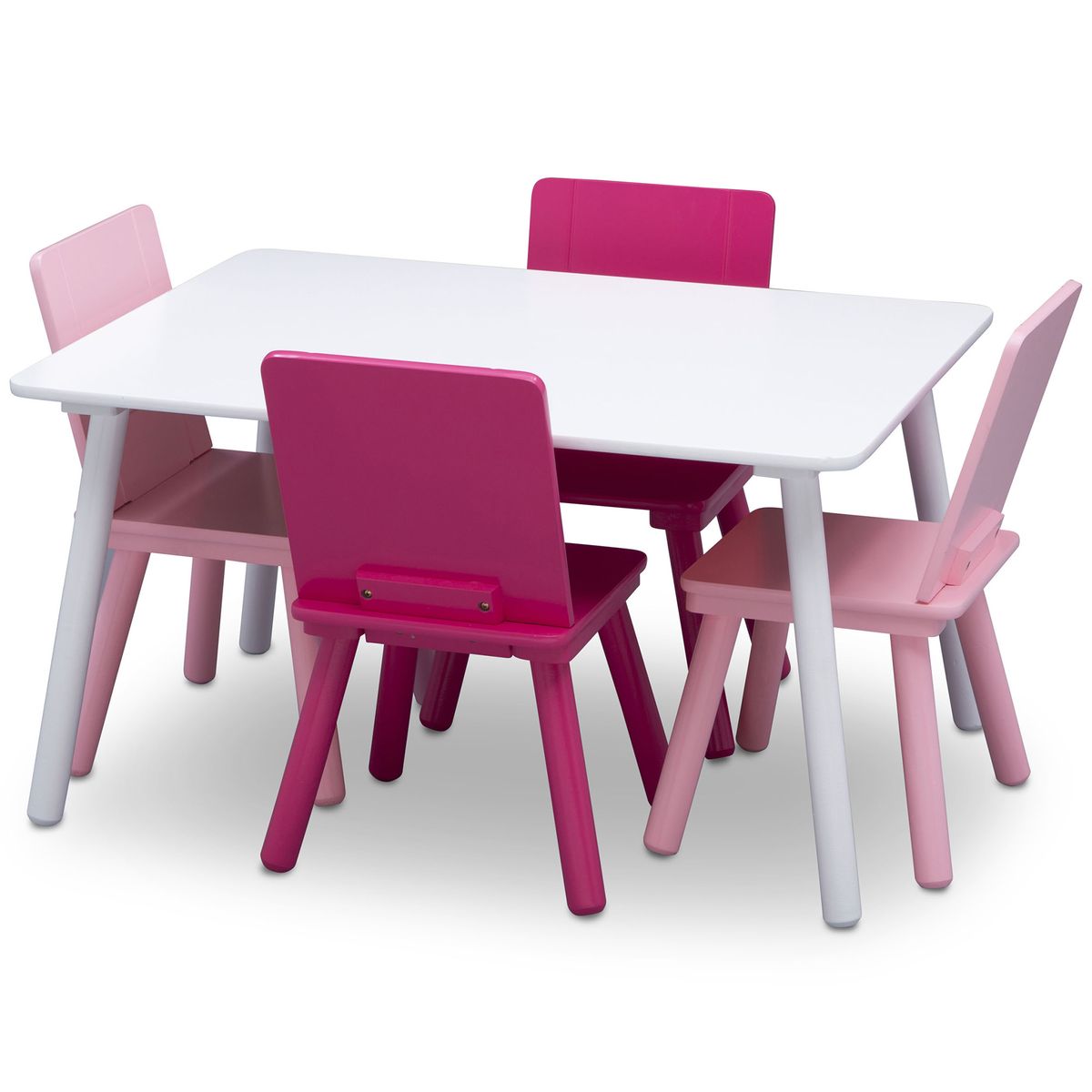 DELTA CHILDREN - Juego de mesa y 4 sillas infantil blanco rosa y fuccia Delta Children-