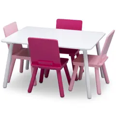 DELTA CHILDREN - Juego de mesa y 4 sillas infantil blanco rosa y fuccia Delta Children-