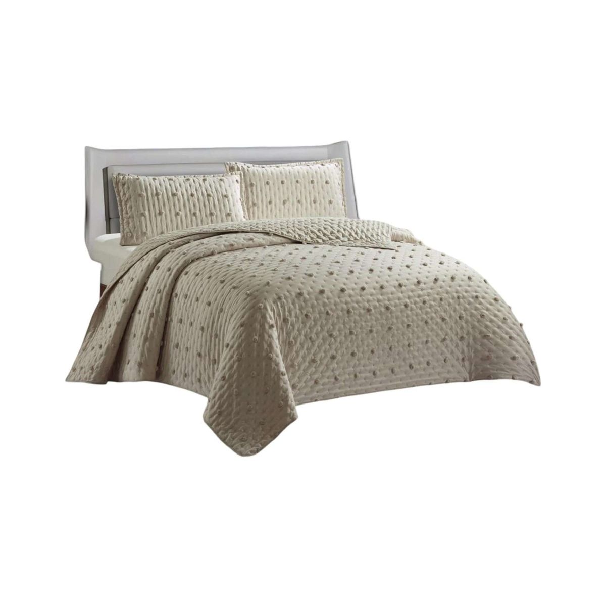 GENERICO - CUBRECAMA QUILT TUFTING DE LUJO SUAVE PLAZA Y MEDIA