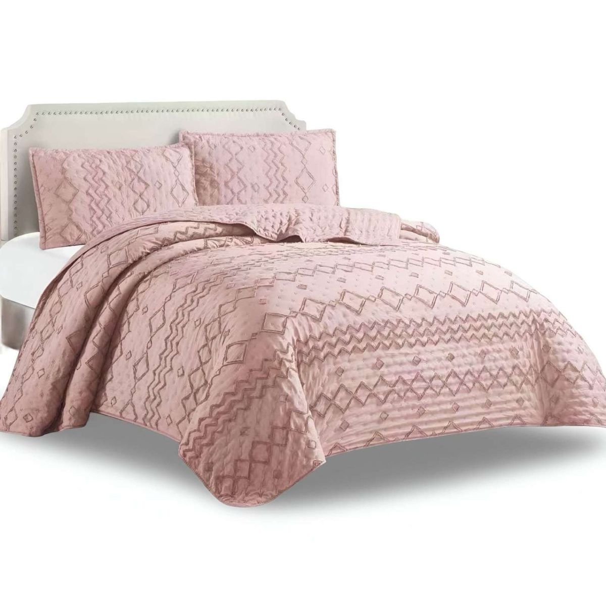 GENERICO - CUBRECAMA QUILT TUFTING DE LUJO SUAVE PLAZA Y MEDIA