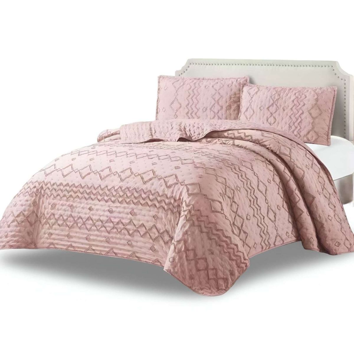 GENERICO - CUBRECAMA QUILT TUFTING DE LUJO SUAVE PLAZA Y MEDIA