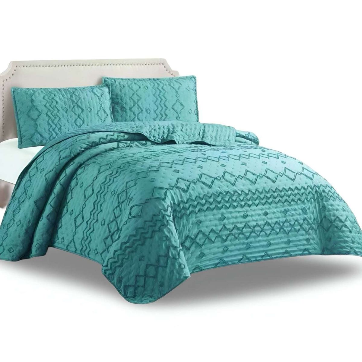 GENERICO - CUBRECAMA QUILT TUFTING DE LUJO SUAVE PLAZA Y MEDIA