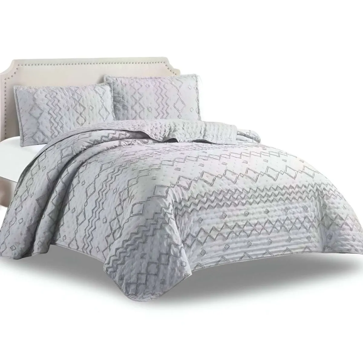 GENERICO - CUBRECAMA QUILT TUFTING DE LUJO SUAVE 2 PLAZAS