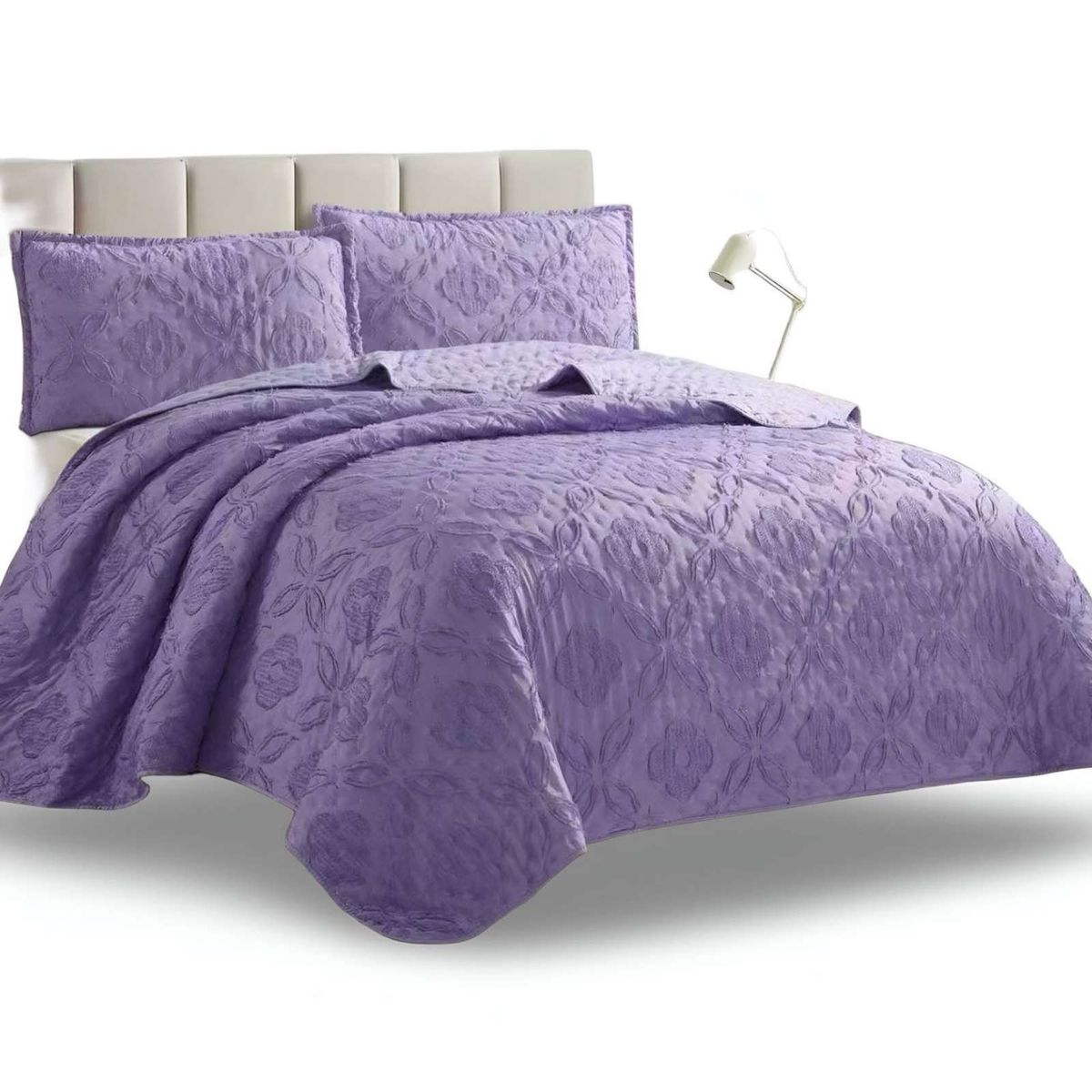 GENERICO - CUBRECAMA QUILT TUFTING DE LUJO SUAVE PLAZA Y MEDIA
