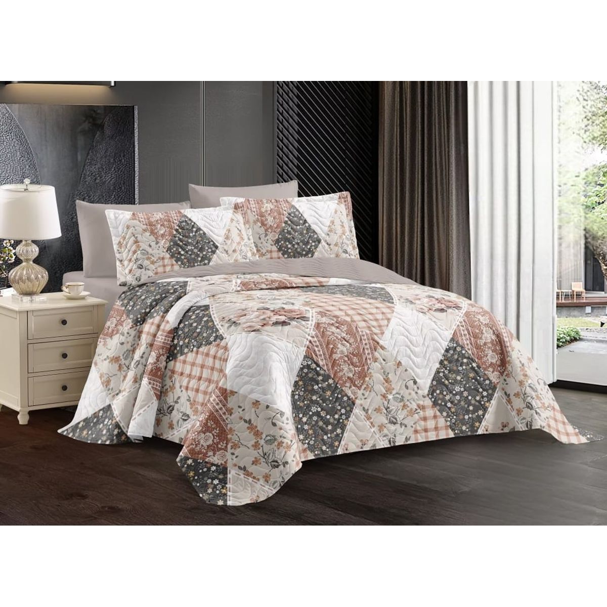 GENERICO - Quilt de Verano 2 plazas con Diseño  TFCC636