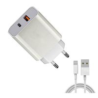 Cargador Para iPhone iPad Rapido 20w Tipo C + Usb Con Cable