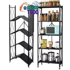 MASCO TODO - Estante Plegable Rack Metálico Organizador Multiuso 5 Niveles
