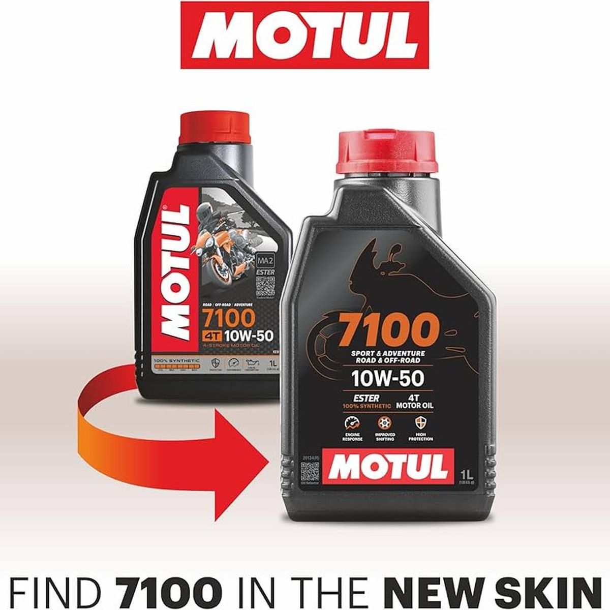 MOTUL - Aceite Para Motor Motul Sintético 10w-50 Para Motocuatriciclo De 4 Unidades X 1l  4l