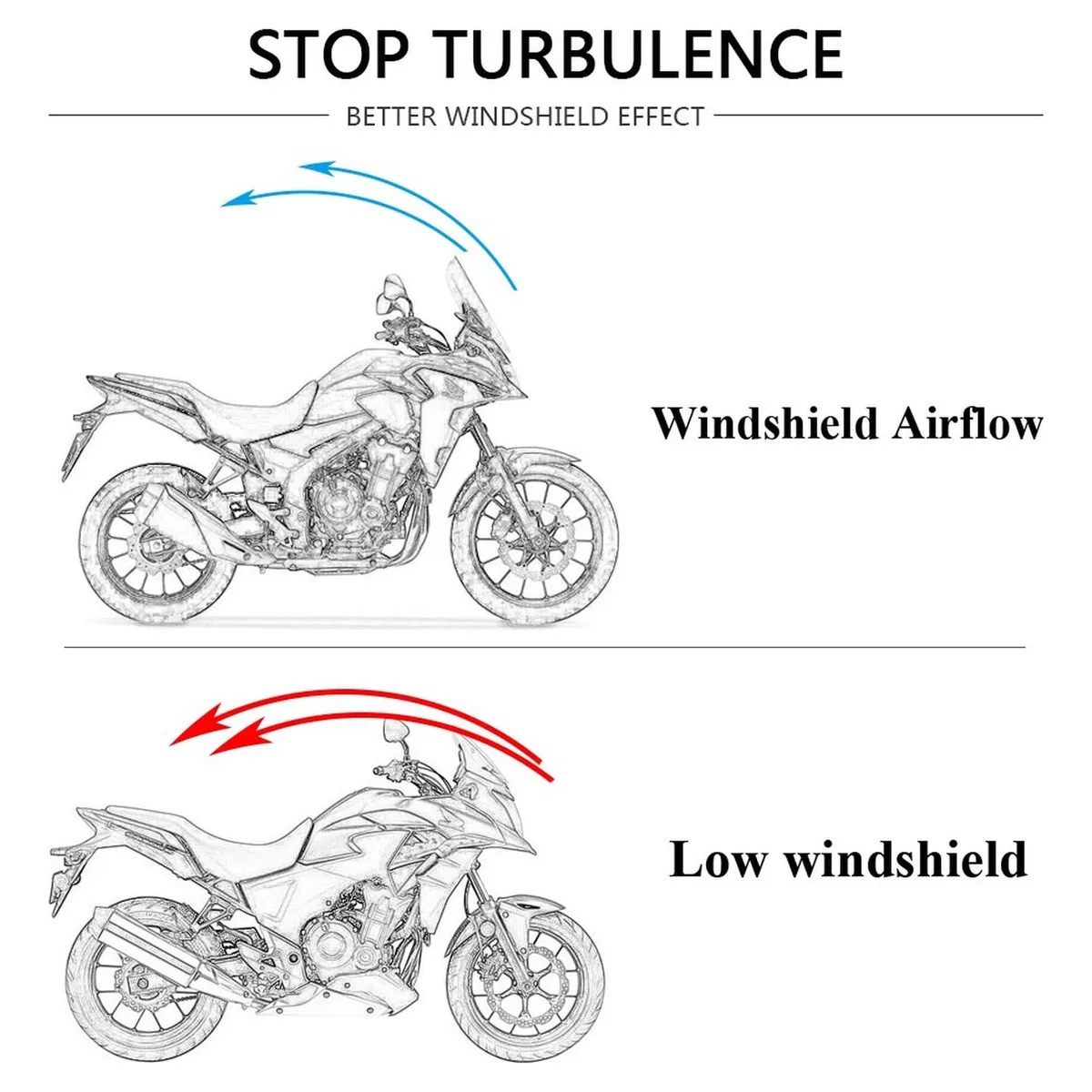 GENERICO - Parabrisas De Moto Alto Para Honda Nc 750x (2014 - 2017)