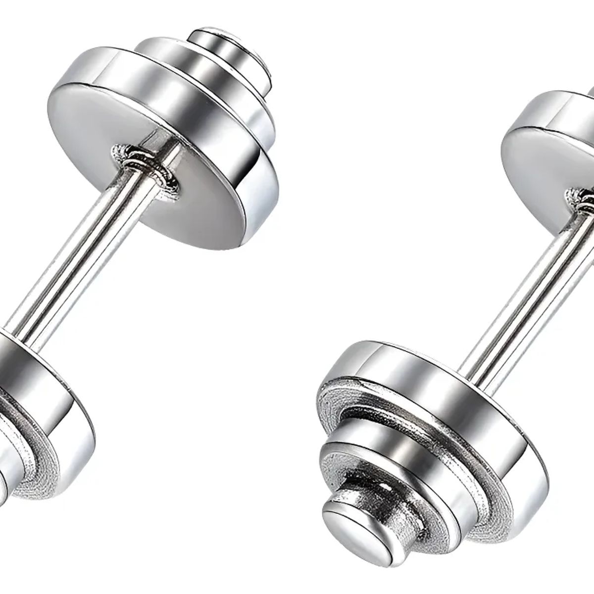 GENERICO - Aros Mancuernas Gym Silver Ring Hombre Mujer 8mm