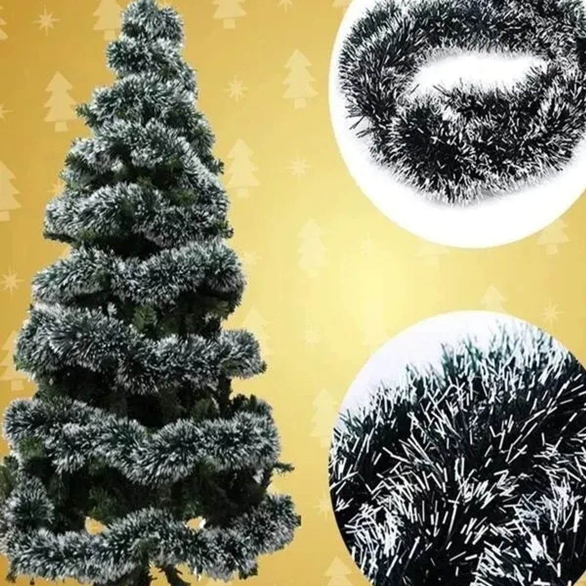 GENERICO - Guirnalda de Navidad Verde Con Borde Nieve 5 metros Decoración