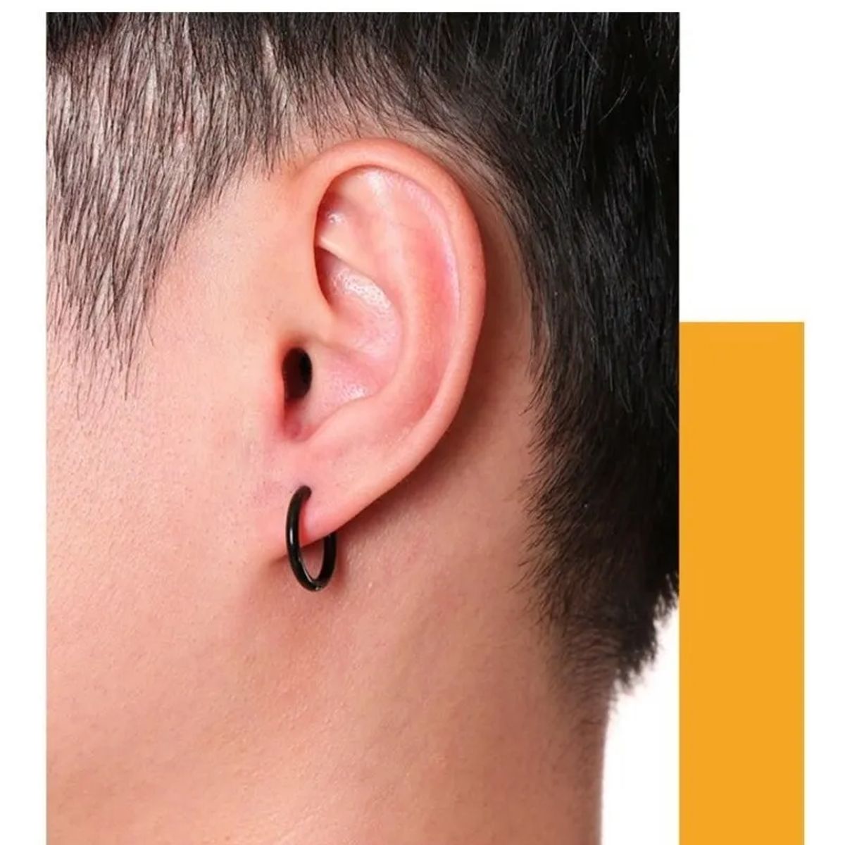 GENERICO - Aros A Presión Punk Hombre Mujer Black Manba Earing