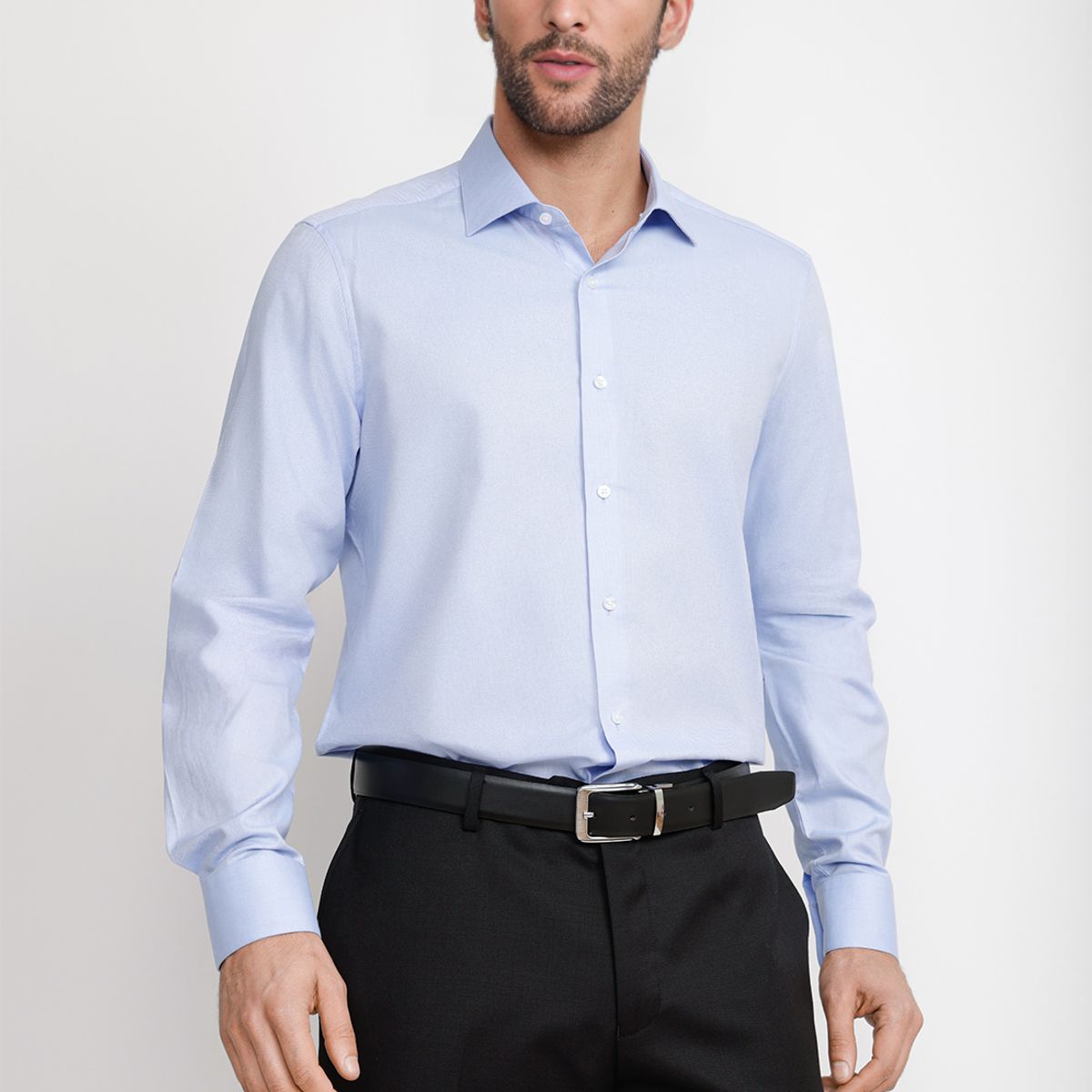 TRIAL - Camisa Hombre Formal Dobby Classic B Celeste