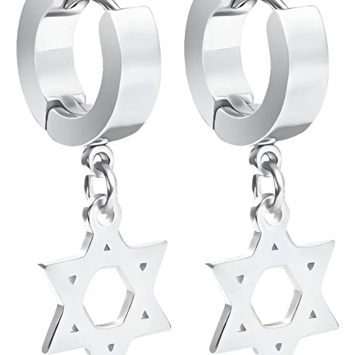 GENERICO - Aros Punk Estrella De David Silver Hombre Mujer Moda Royal Madriz