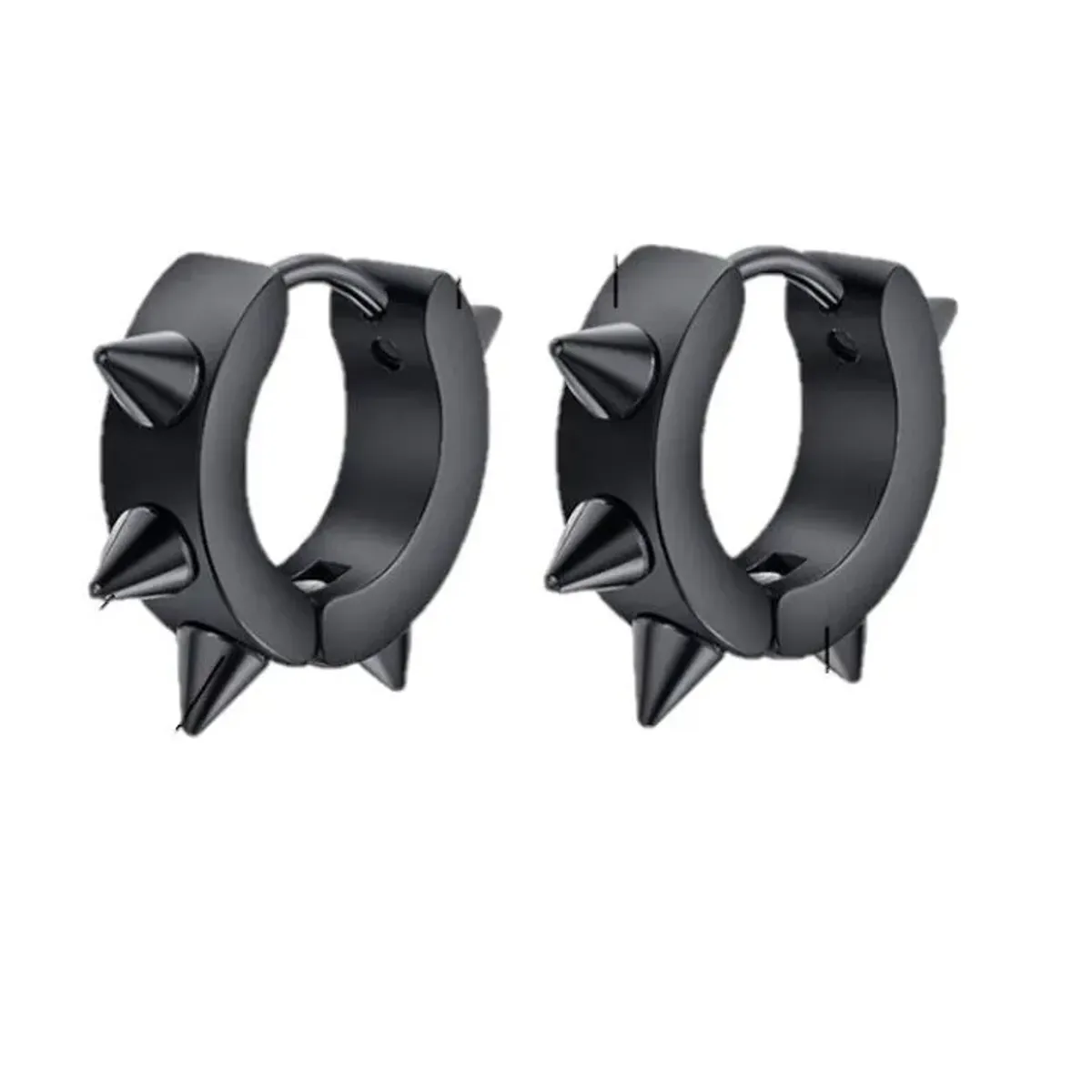 GENERICO - Aros Punk Hombre Mujer Negros Black Space Earing Moda Royal Madriz